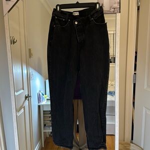 Abercrombie & Fitch The dad high rise jeans in black, size 27